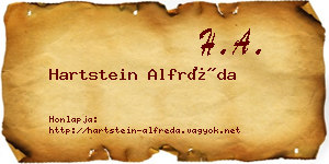 Hartstein Alfréda névjegykártya